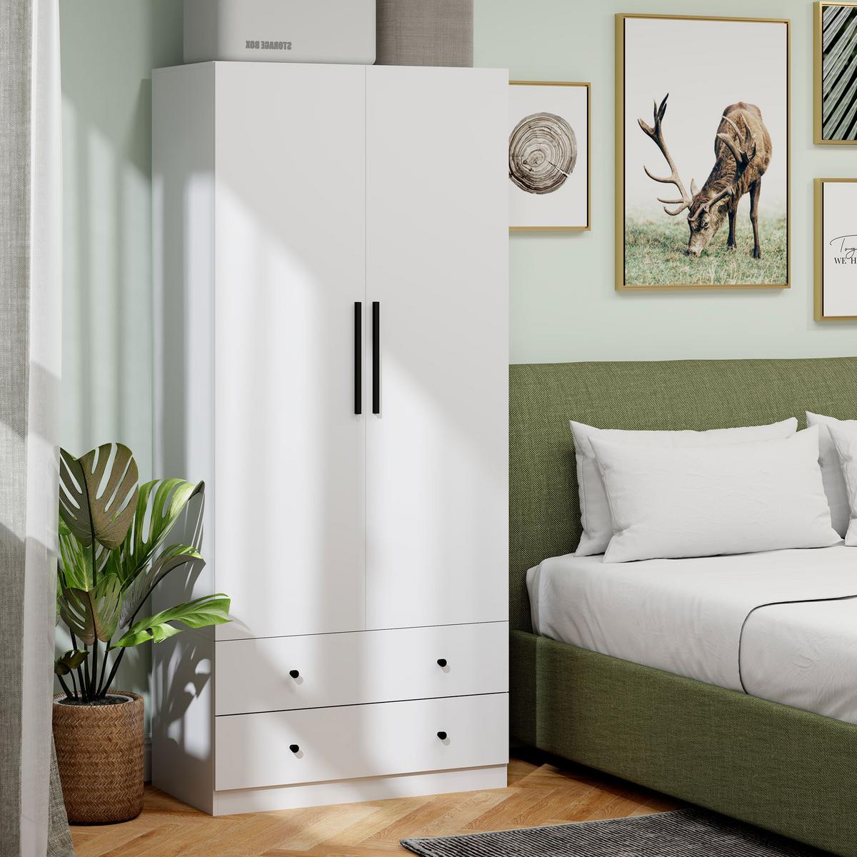 KLEIDERSCHRANK MDF Weiß - Weiß, Holzwerkstoff (43/180/79cm) - HOMCOM