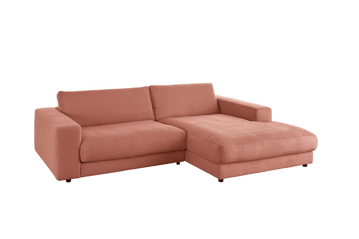 ECKSOFA MADELINE Braun Cord - Schwarz/Braun, Kunststoff/Textil (270/190cm) - KAWOLA