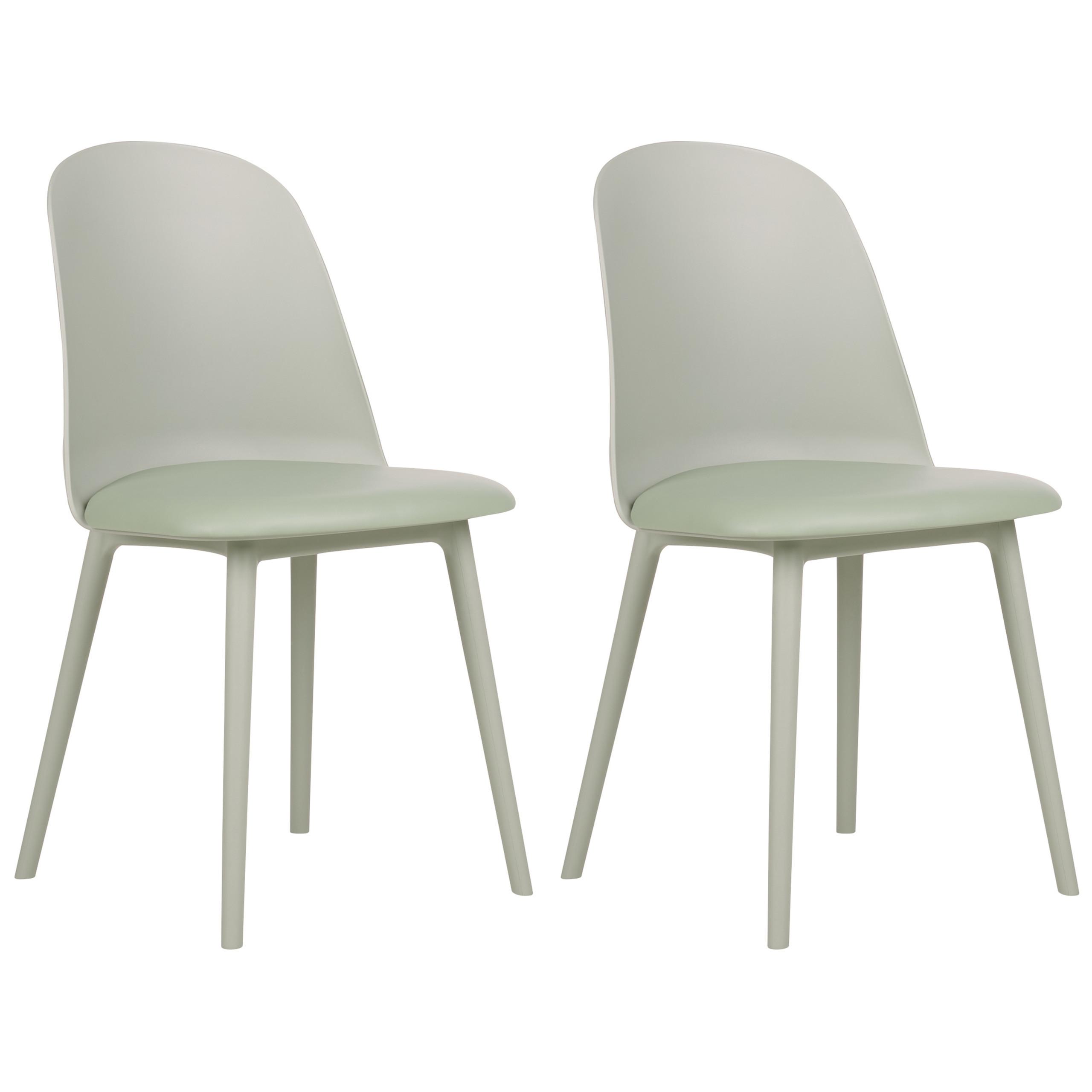 ESSZIMMERSTUHL 2er-Set Kunststoff/Kunstleder hellgrün Fomby - Grün, Kunststoff (45/82/43cm) - Beliani