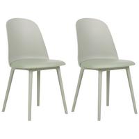 ESSZIMMERSTUHL 2er-Set Kunststoff/Kunstleder hellgrün Fomby - Grün, Kunststoff (45/82/43cm) - Beliani