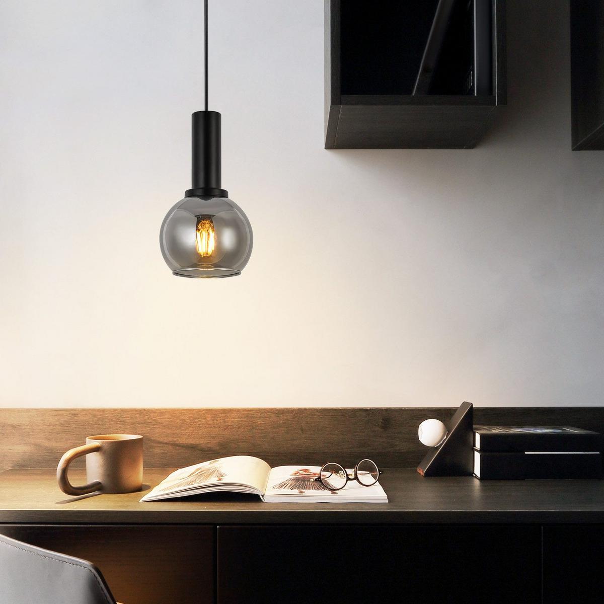 HÄNGELEUCHTE Torvq 10/13/145 cm - Schwarz, Glas/Metall (10/13/145cm) - ZMH
