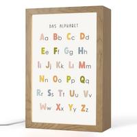 NACHTTISCHLAMPE Pädagogisch - Alphabet lernen - Farbenfroh - Weiß - Buchstaben 20x30 cm - Weiß, Holzwerkstoff (8/20/30cm) - OnlyWow