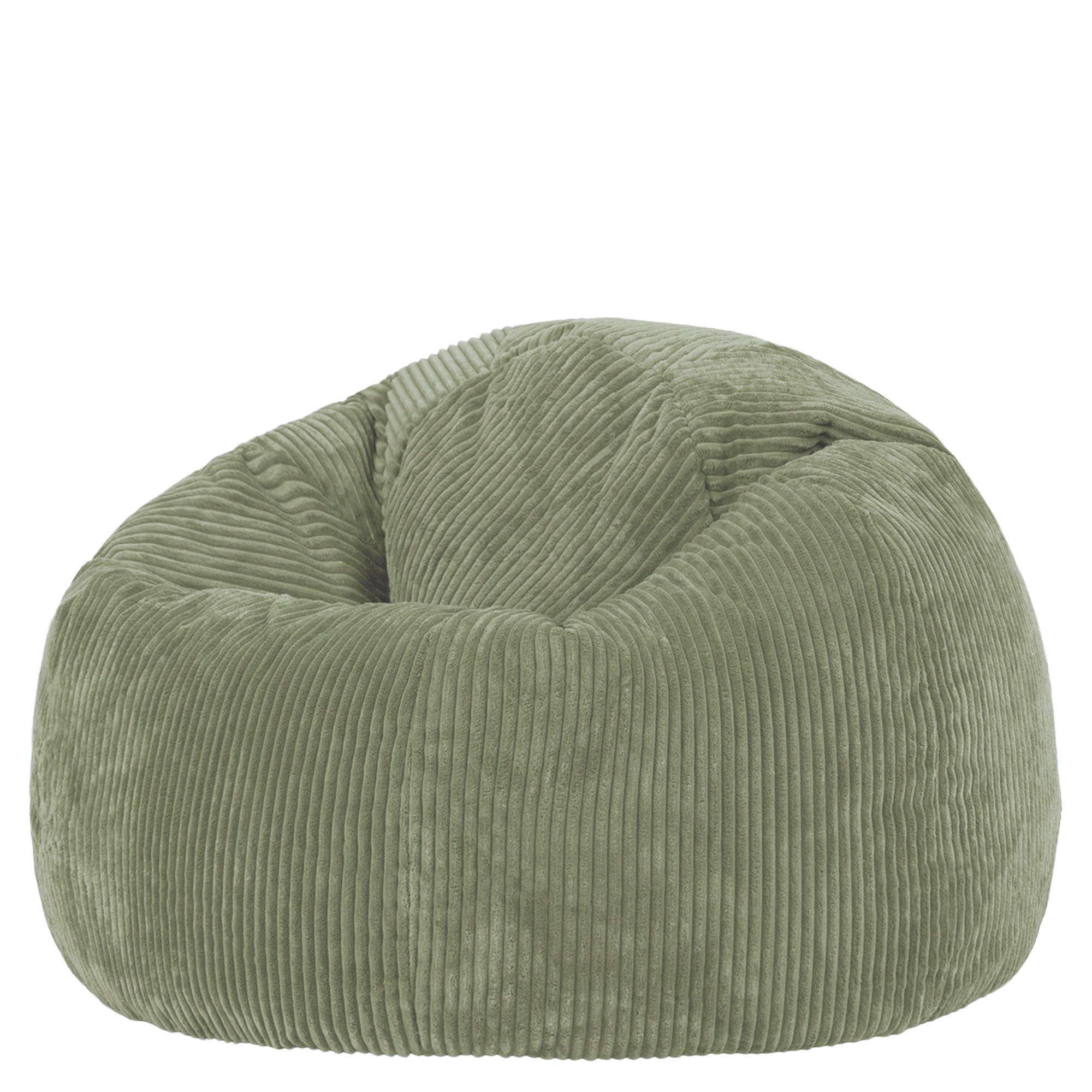SITZSACK Klassisch Kingston, Cord - Salbeigrün, Textil (85/50/85cm) - icon