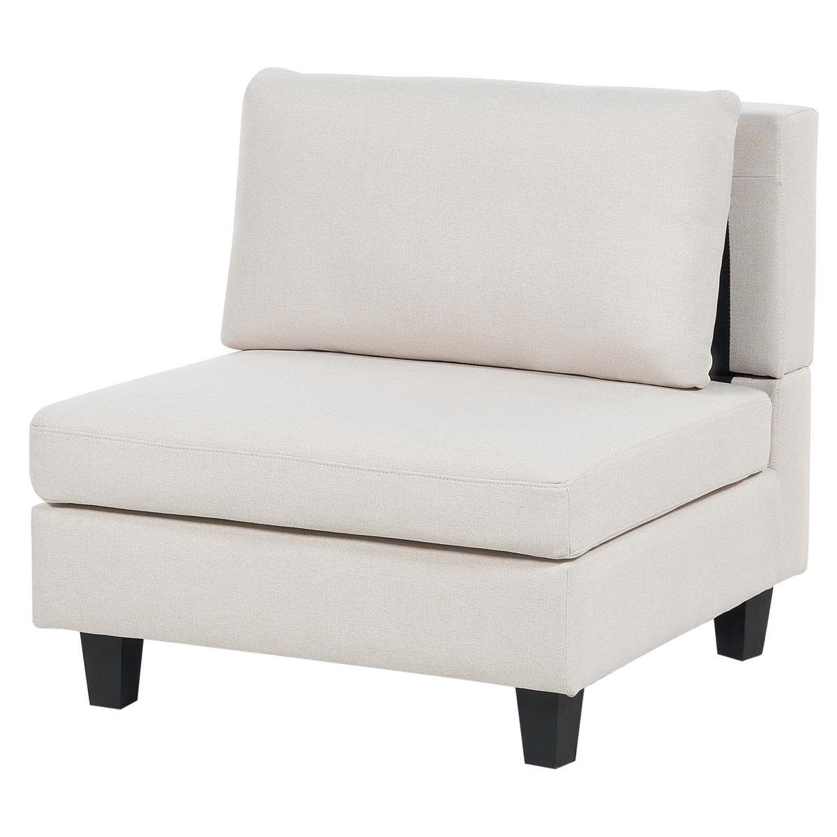 ECKSOFA Modul 4-Sitzer linksseitig Hellbeige Stoff Unstad - Beige/Schwarz, Textil (228/152cm) - Beliani