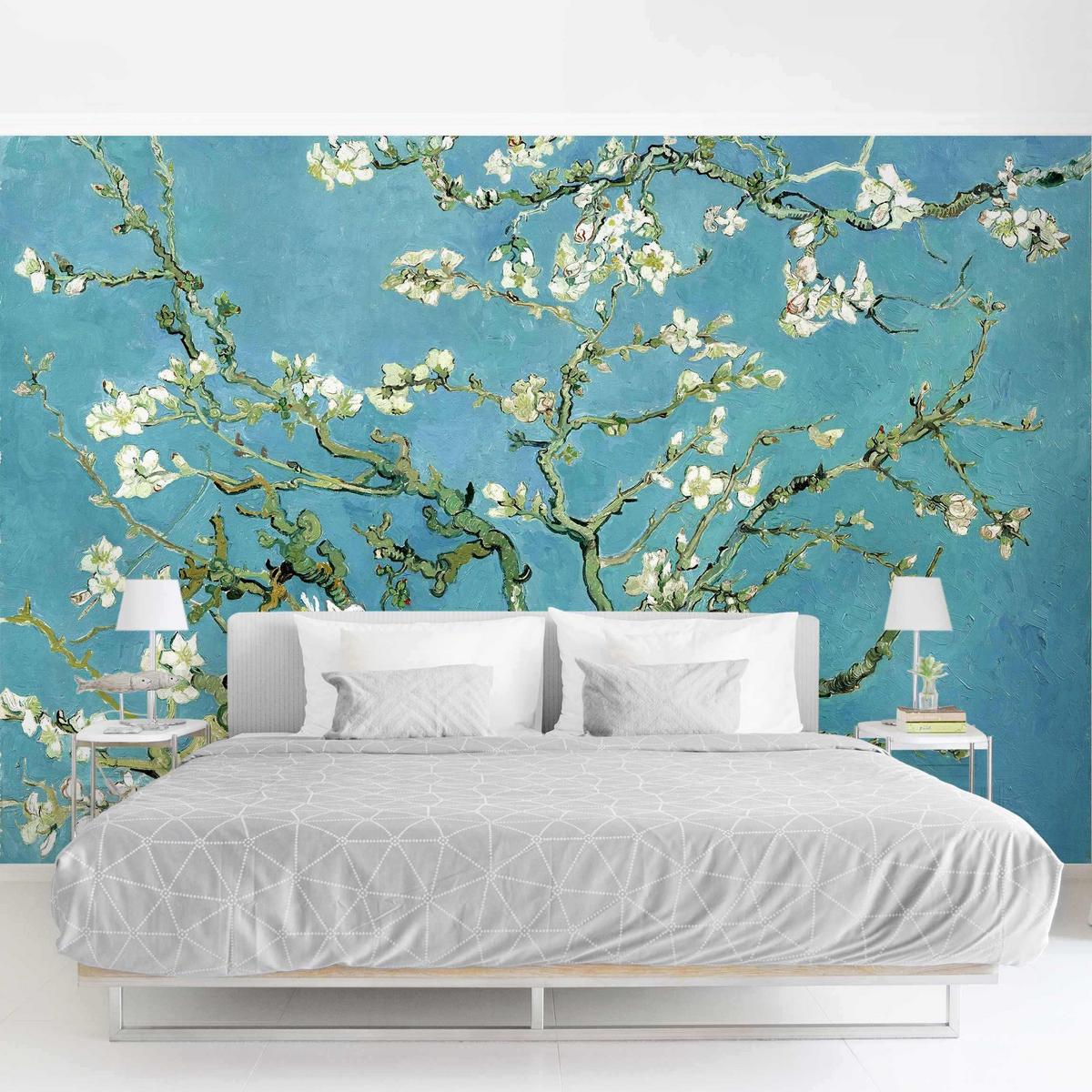 FOTOTAPETE Vincent van Gogh - Mandelblüte 336/225 cm - Blau, Papier (336/225cm) - Bilderwelten