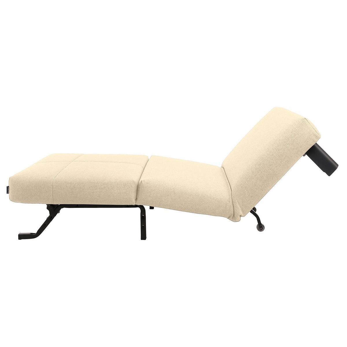 FALTSESSEL Kalomira Bezug Flachgewebe Metall schwarz / beige - Weiß, Kunststoff (100/85/85cm) - 58aufmkessel