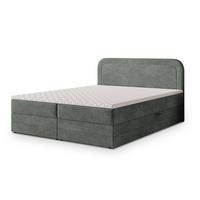 BOXBETT ARMEL 140x200 cm mit Matratze und Topper - Grau - Grau, Holz (140/200cm) - MASSENO