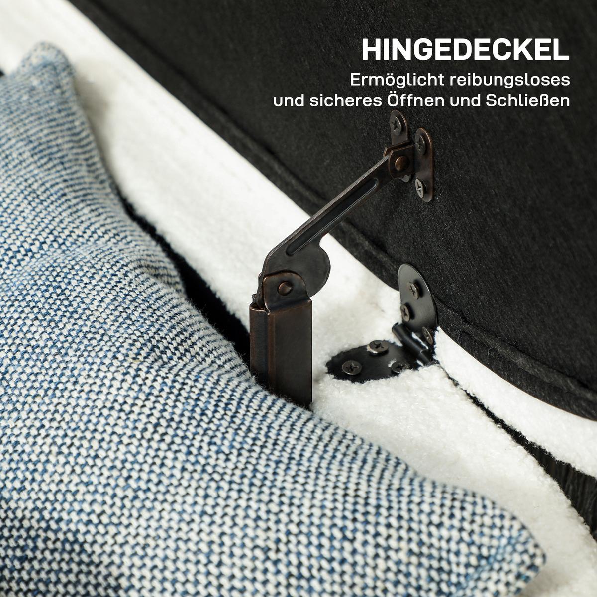 TRUHENBANK Teddysamtoptik - Weiß, Kunststoff (47/46.5/114cm) - HOMCOM