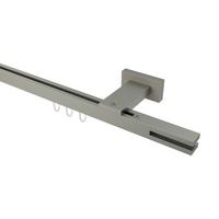 GARDINENSTANGE INNENLAUF Quadline Diapo 120 cm, 1-läufig, 20x20 mm Satin-Silber - Silberfarben, Metall (120cm) - INTERDECO