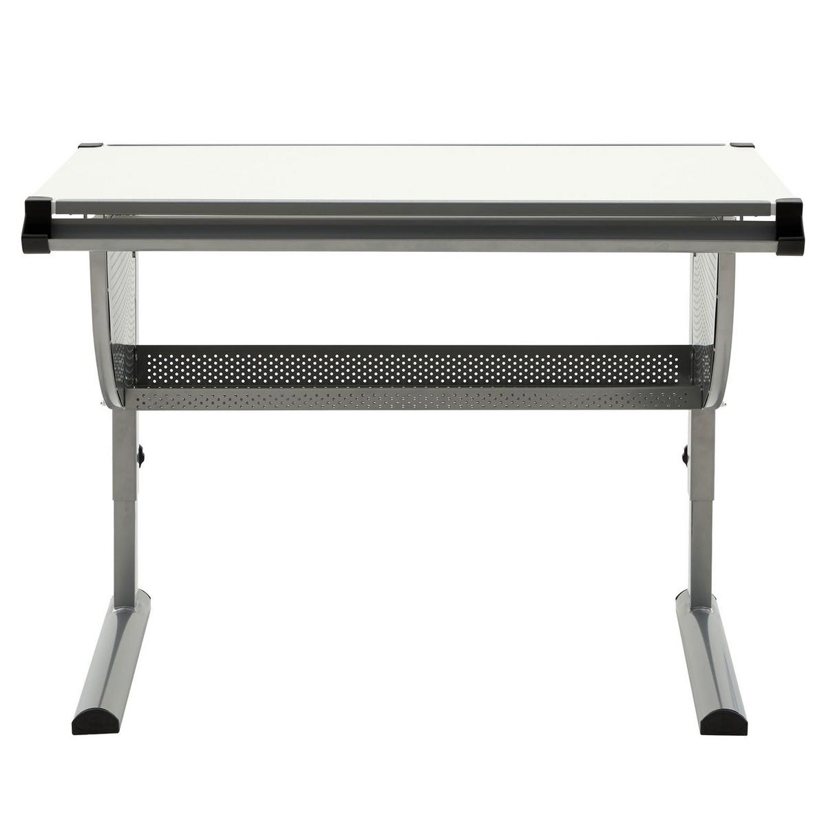 KINDERSCHREIBTISCH MADS - Alufarben/Weiß, Holzwerkstoff/Metall (111/90/60cm) - IDIMEX