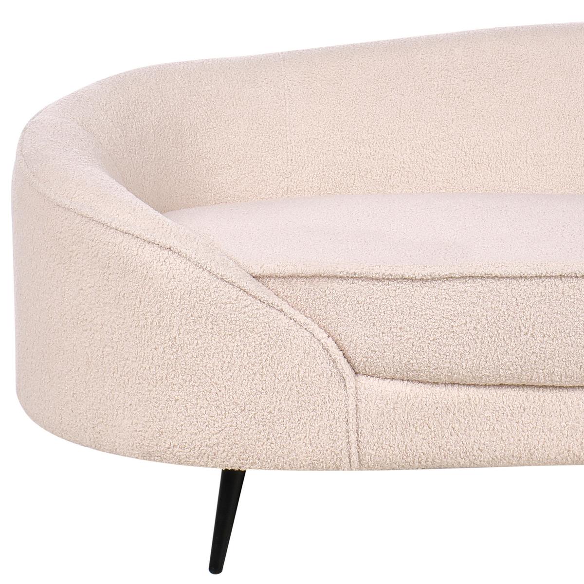 3-SITZER-SOFA Bouclé beige/schwarz Savar - Beige/Schwarz, Textil (183/69/84cm) - Beliani
