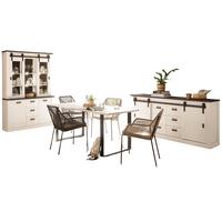 ESSZIMMER-SET weiß Pinie, anthrazit, Speisezimmer 3-teilig mit Buffetschrank, Esstisch, Sideboard - Anthrazit/Weiß, Holzwerkstoff (334/201/80cm) - Furn.Design