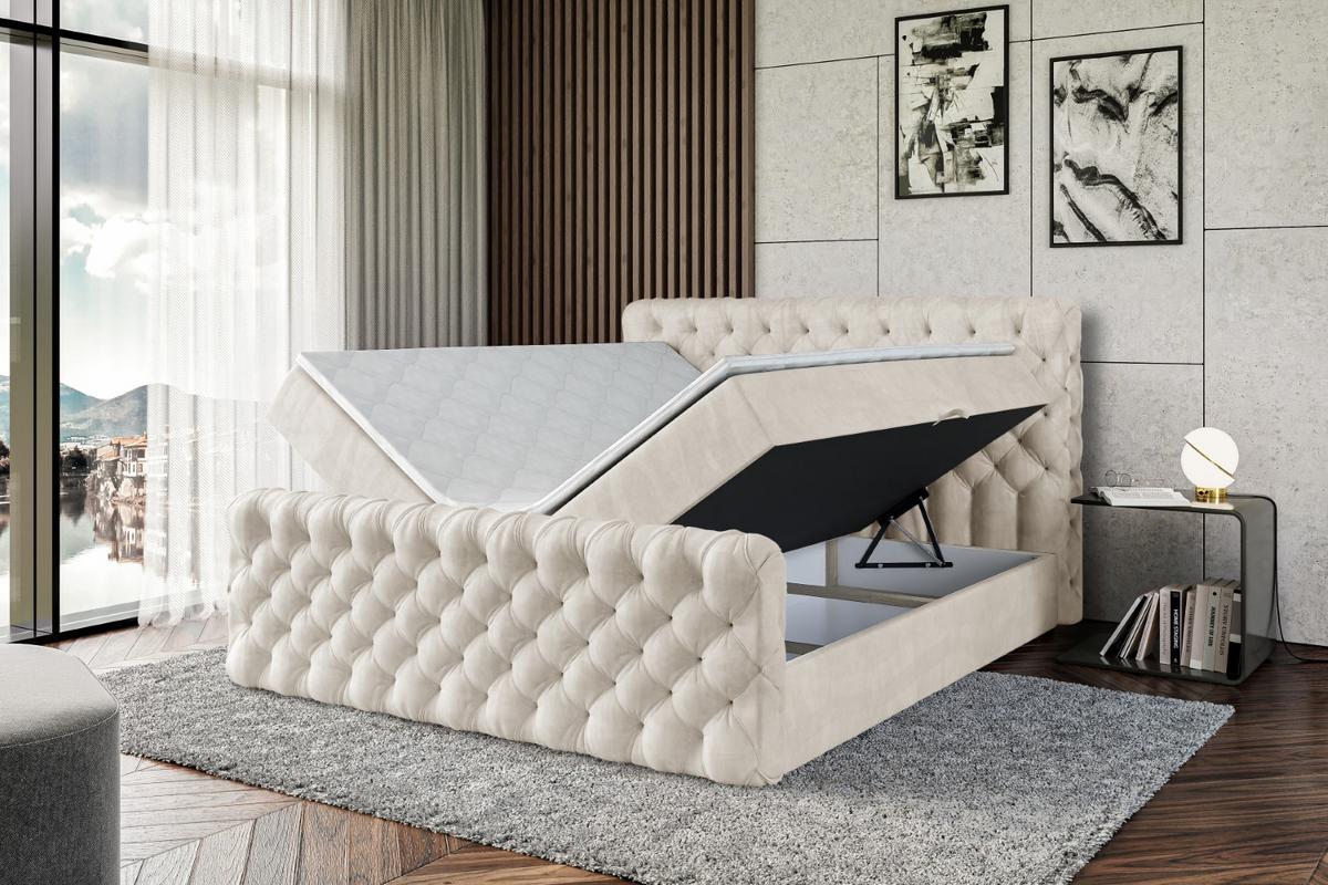 BOXBETT BOXI8-Z - 140x200 cm - H3 - Ecru - Ecru, Holzwerkstoff (140/200cm) - ALTDECOR