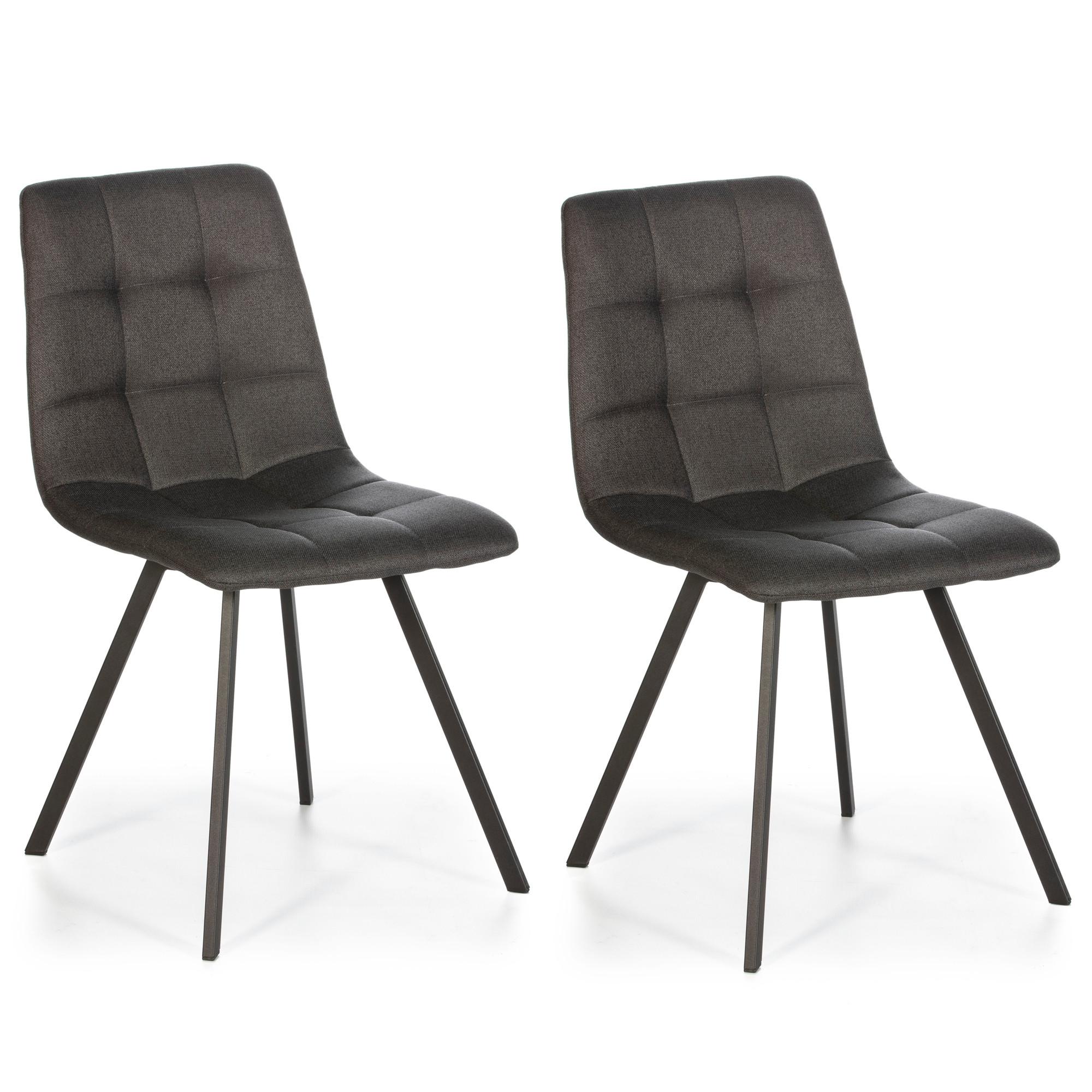 STUHL 2er-Set Mila dunkelgrau - Grau, Textil/Metall (46/90/58cm) - VS Venta-stock