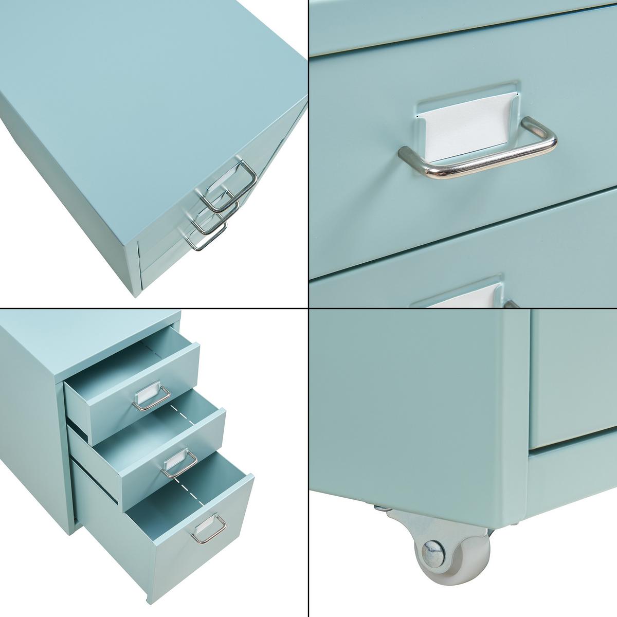 ROLLCONTAINER Kökar - Mintgrün, Metall (28/48/41cm) - [en.casa]