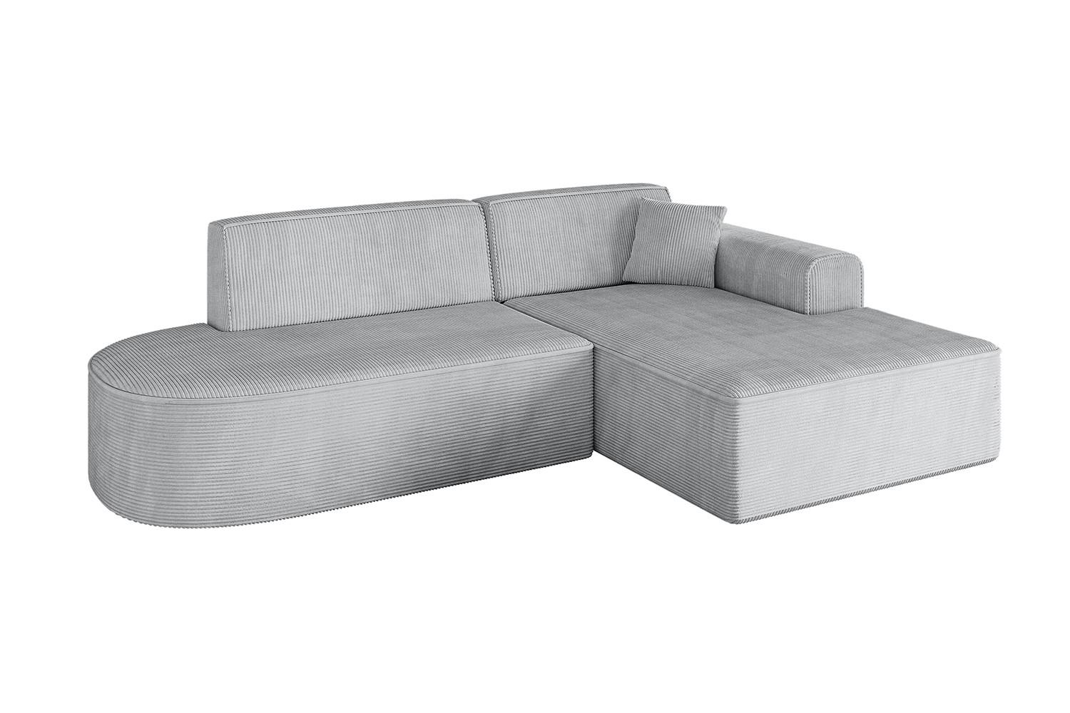 ECKSOFA Ottomane Rechts IREA-L1-v3 - 232x165x77 cm Grau - Grau, Holzwerkstoff/Textil (232/165cm) - ALTDECOR