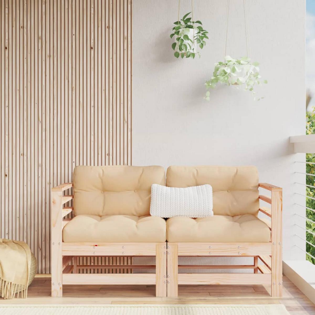 GARTENSOFA TYNOJ 63.5/60/63.5 cm （2-SITZER） - Braun, Holz (63.5/60/63.5cm) - ZMH