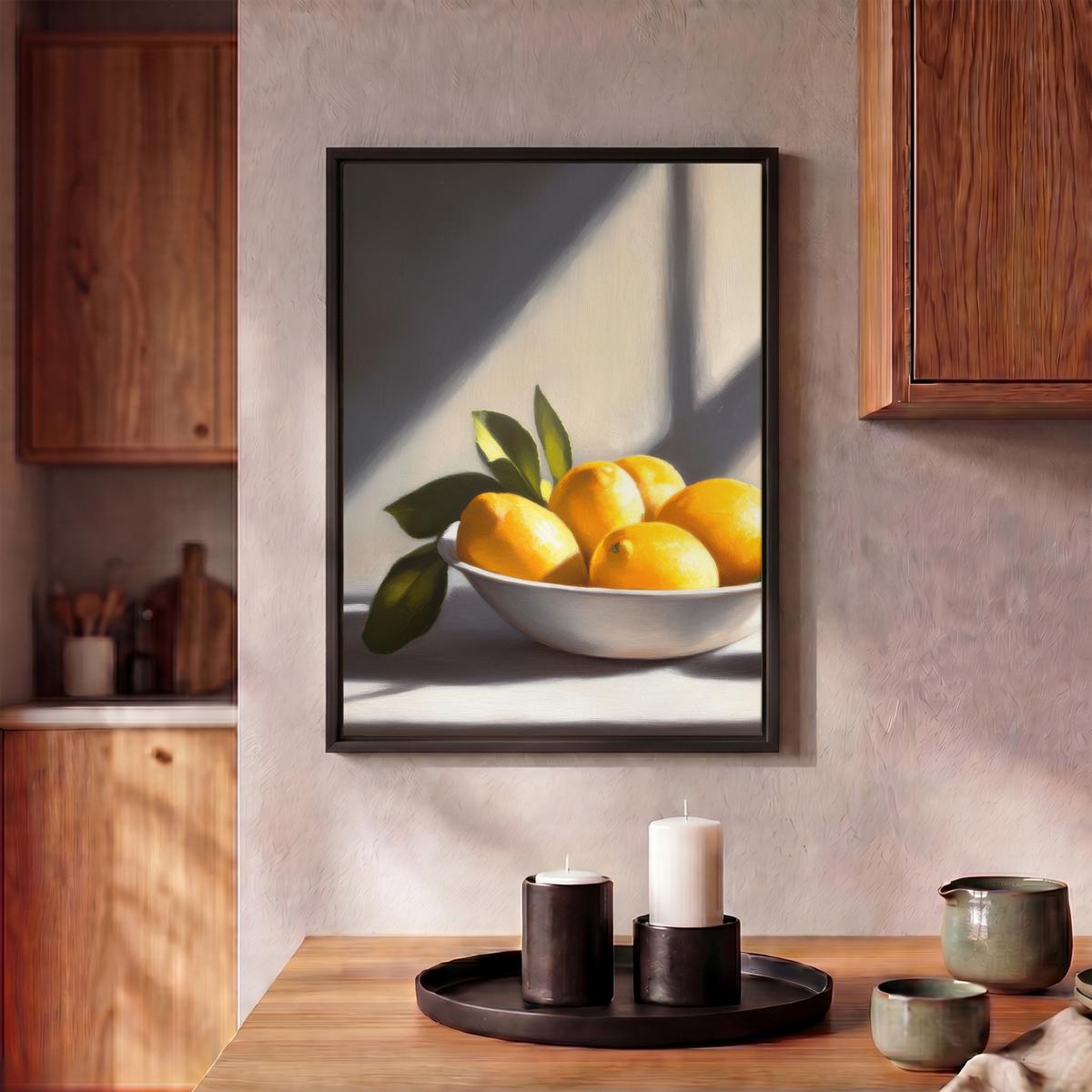 LEINWAND Bilder mit Rahmen - Zitronen - Stilleben - Gelb - 30x40 - Gelb, Textil (30/40cm) - MuchoWow