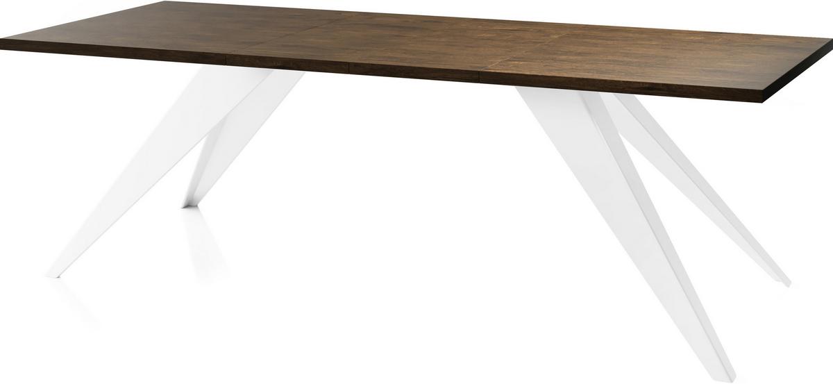 ESSTISCH Vance Weiß rechteckig ausziehbar, Lefkas Eiche 140-240/80/76 cm - Alteiche/Weiß, Holzwerkstoff/Metall (80/240/76cm) - WFL GROUP