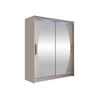 SCHWEBETÜRENSCHRANK Westa VIII, mit RGB LED Beleuchtung - Kaschmir/Silberfarben, Holzwerkstoff/Metall (150/200/58cm) - MIRJAN24