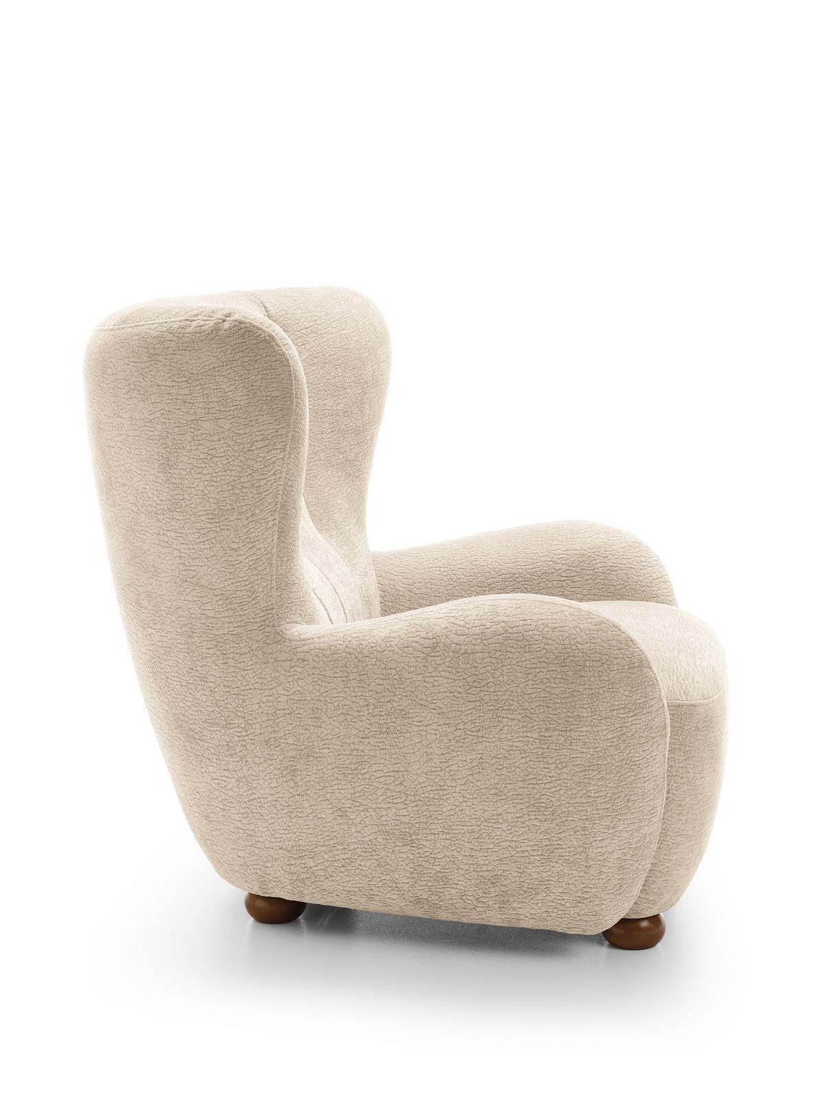 SESSEL MIST, Polstersessel Klassisch Loungesessel, Chenille-Stoff Beige - Beige, Holz/Holzwerkstoff (88/91/100cm) - MASSENO