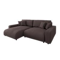 ECKSOFA Emma Dunkelbraun Cord - Ottomane links - Dunkelbraun, Textil (234/170cm) - S-Style Möbel
