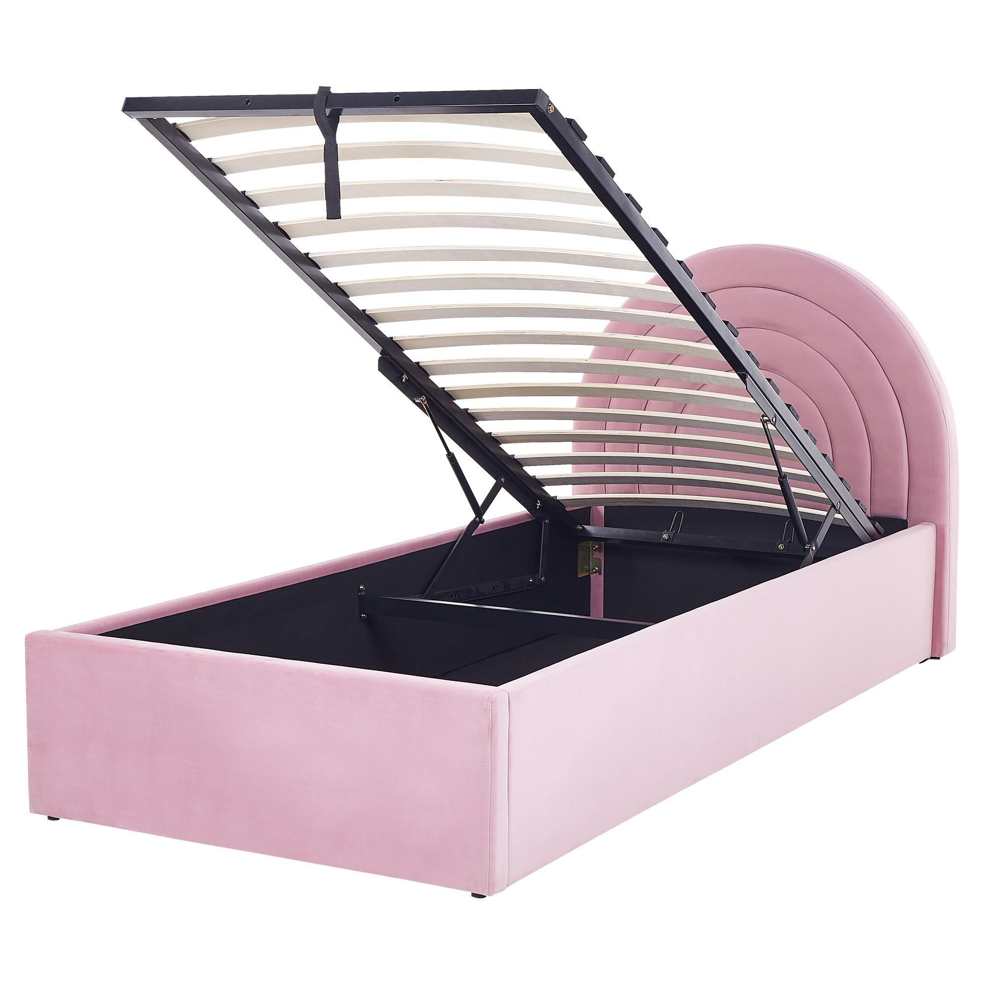 POLSTERBETT Rosa 90-200 cm Anet - Pink, Holzwerkstoff/Textil (90/200cm) - Beliani