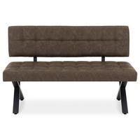 ESSZIMMERBANK KAROSI dunkelbraun - Dunkelbraun, Kunststoff/Metall (140/88/60cm) - IDIMEX