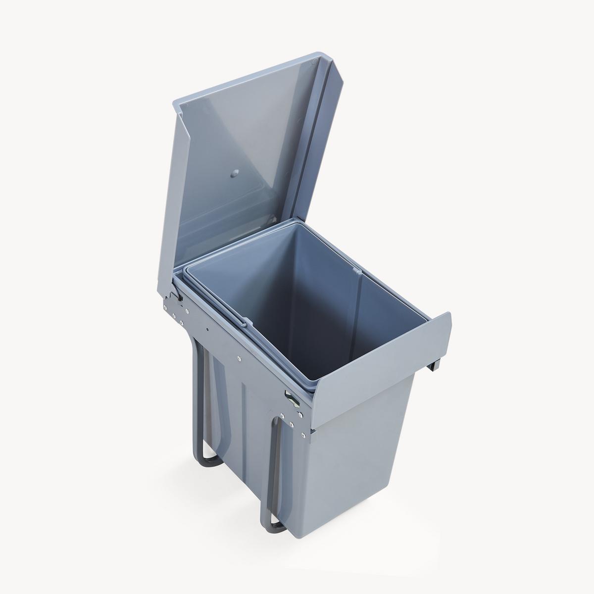 EINBAU-MÜLLEIMER Froland - Grau, Kunststoff/Metall (34/42/26cm) - [en.casa]