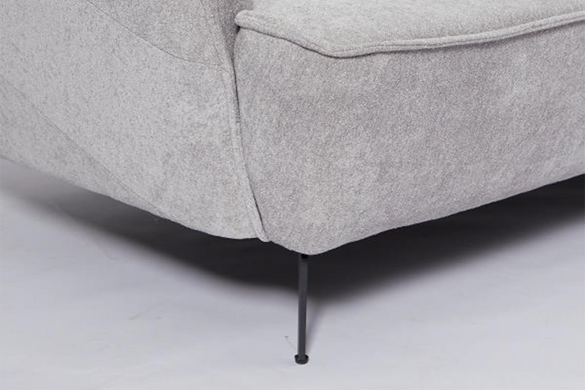 DESIGNSOFA GARBO Grau Webstoff - Schwarz/Grau, Textil/Metall (280/92/158cm) - KAWOLA