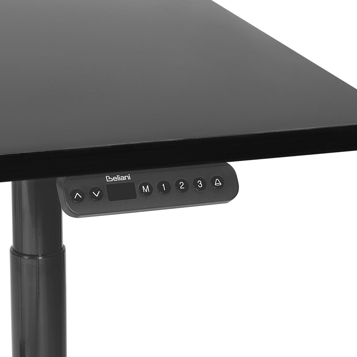 SCHREIBTISCH schwarz 120/72 cm elektrisch höhenverstellbar Destin IV - Schwarz, Holz (72/120/67cm) - Beliani