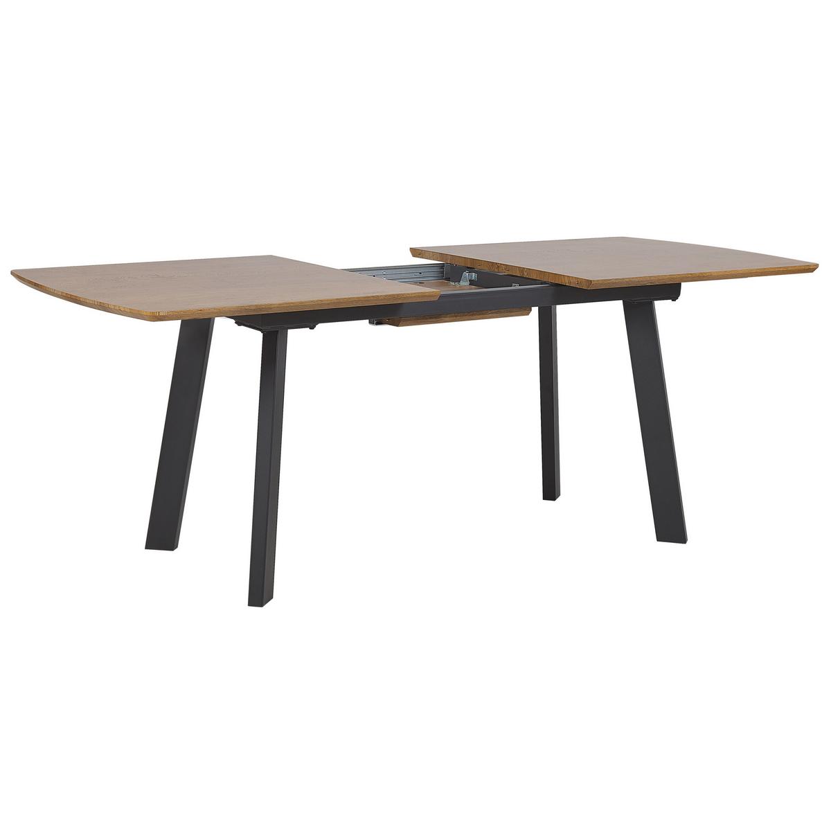 ESSTISCH 160-200/90/76 cm Dunkelbraun, Schwarz Rechteckig Salvador - Dunkelbraun, Holzwerkstoff (200/90/76cm) - Beliani