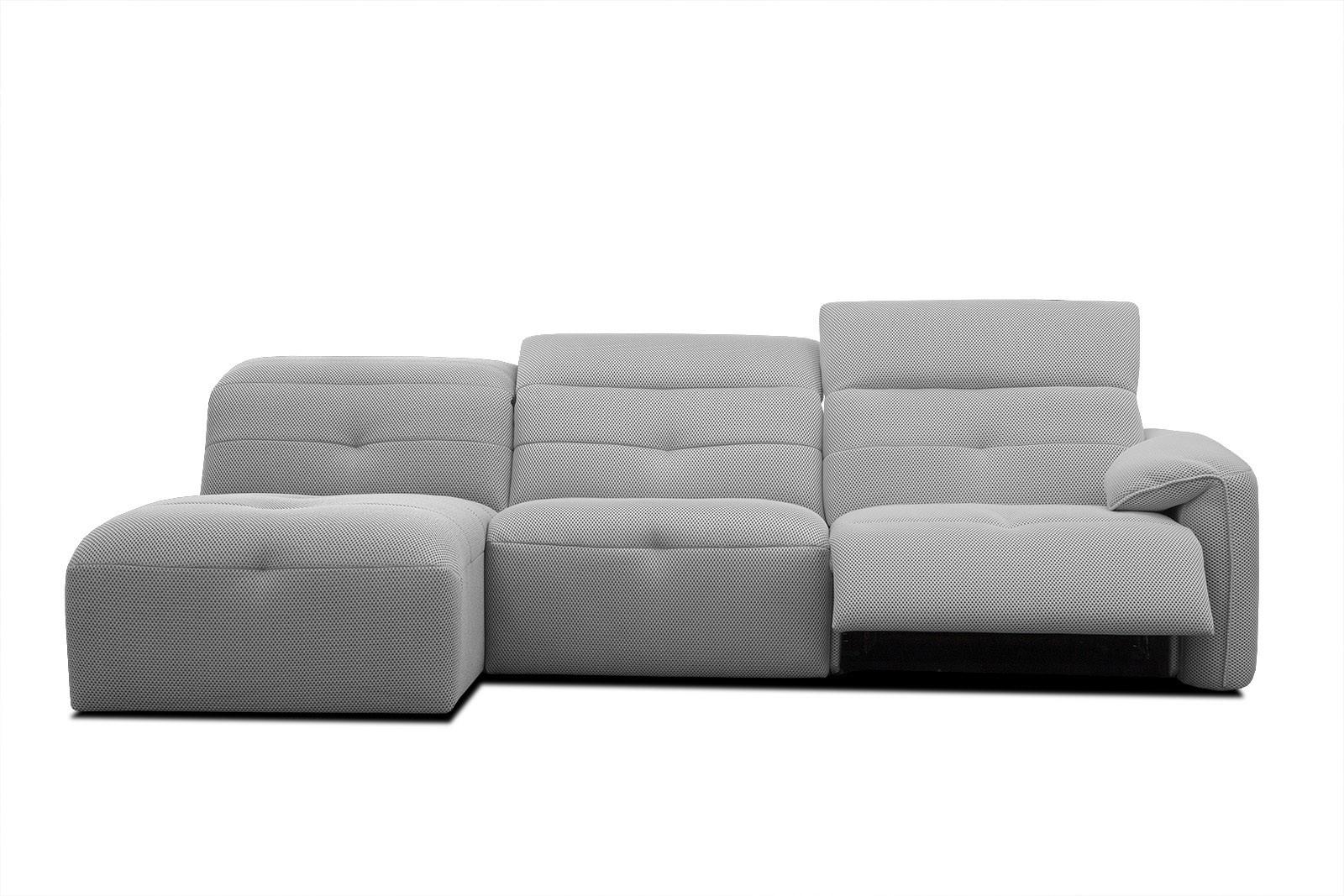 ECKSOFA TRENTO 4-Sitzer mit 1 Relaxfunktion, grau - Schwarz/Grau, Holzwerkstoff/Kunststoff (165/262cm) - Wozimo
