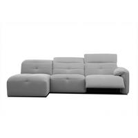 ECKSOFA TRENTO 4-Sitzer mit 1 Relaxfunktion, grau - Schwarz/Grau, Holzwerkstoff/Kunststoff (165/262cm) - Wozimo