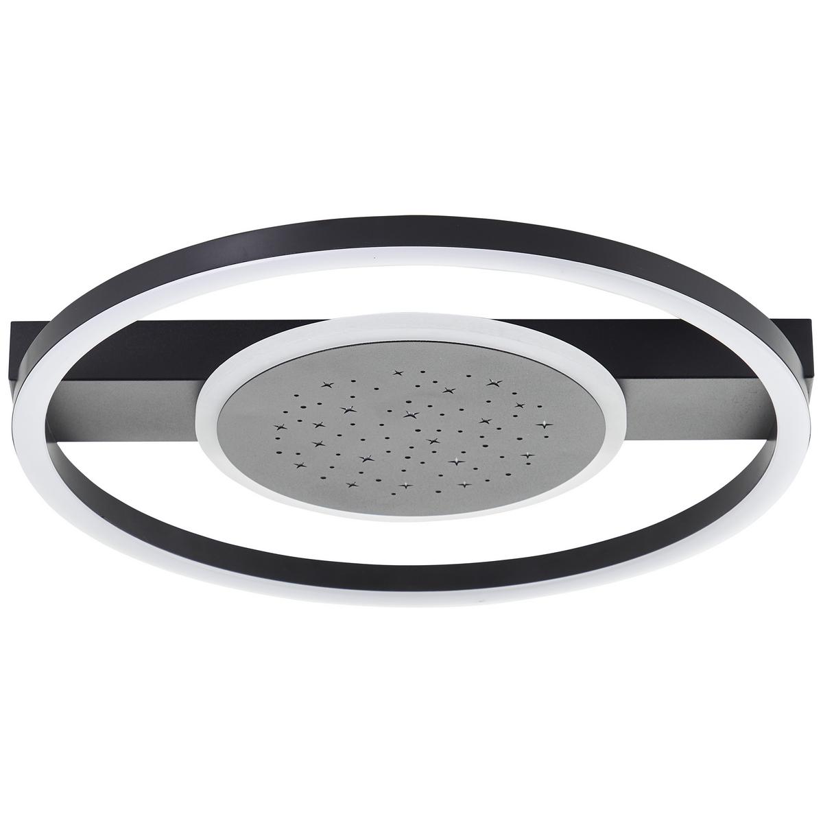 LED DECKENLEUCHTE Reno Schwarz 37/37/5 cm - Schwarz, Metall (37/37/5cm) - Brilliant