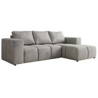 ECKSOFA MONIVA Hellgrau Velvet - Rechts - Hellgrau/Schwarz, Kunststoff/Textil (266/164cm) - MKS