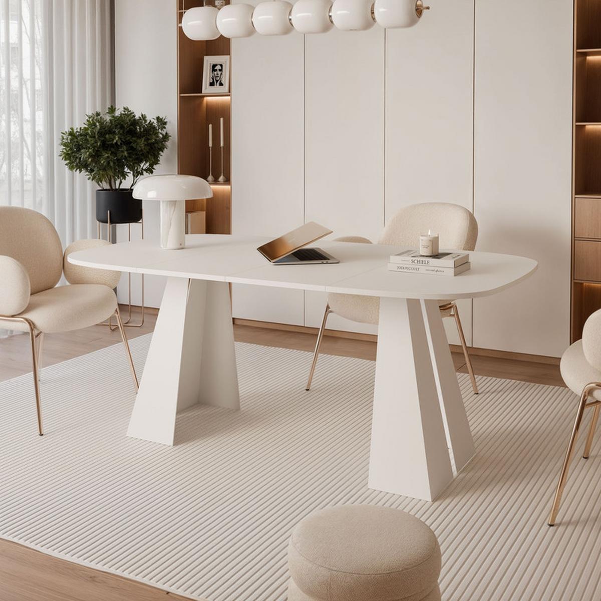 AUSZIEHTISCH ZELO 120/60/76 cm, Weiß - Weiß, Holzwerkstoff/Metall (60/120/76cm) - Idohome