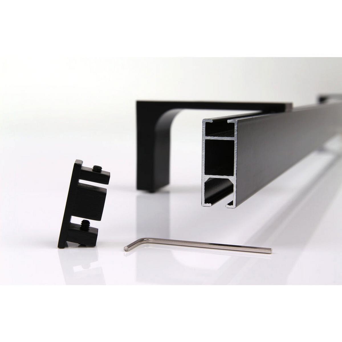 GARDINENSCHIENE 1-lauf Loft 320cm - Schwarz, Metall (320cm) - Deco-Raum