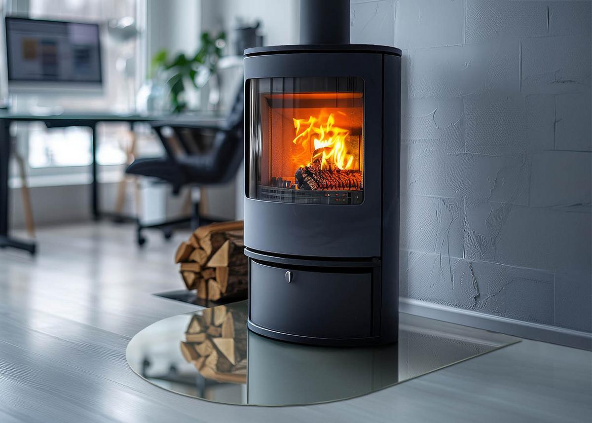 GLASPLATTE für Kamin 80x70 cm - Türkis, Glas (80/70/0.4cm) - TULUP