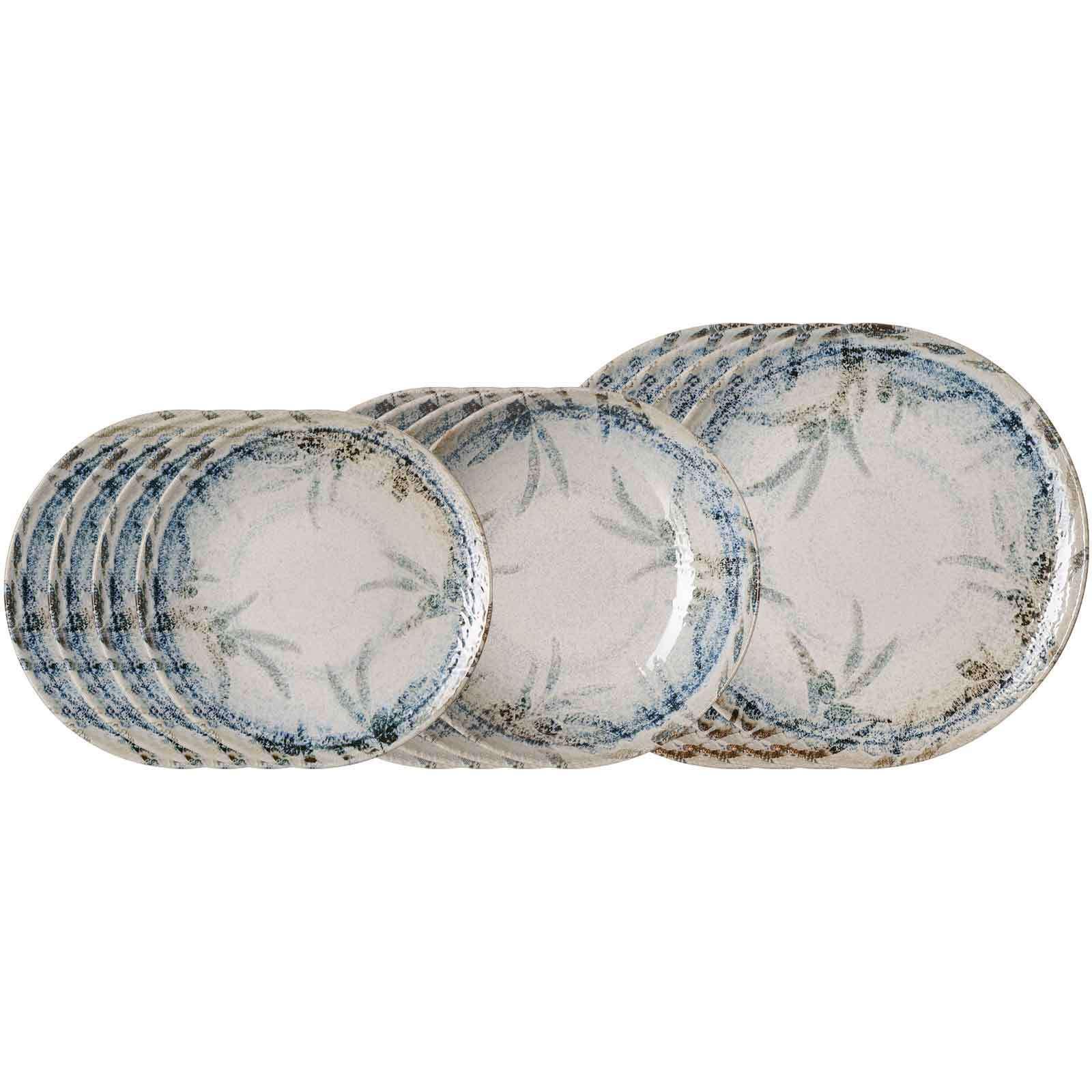 TELLER-SET Todi blau 12-tlg. - Blau, Keramik (2/2/2cm) - Ritzenhoff Breker