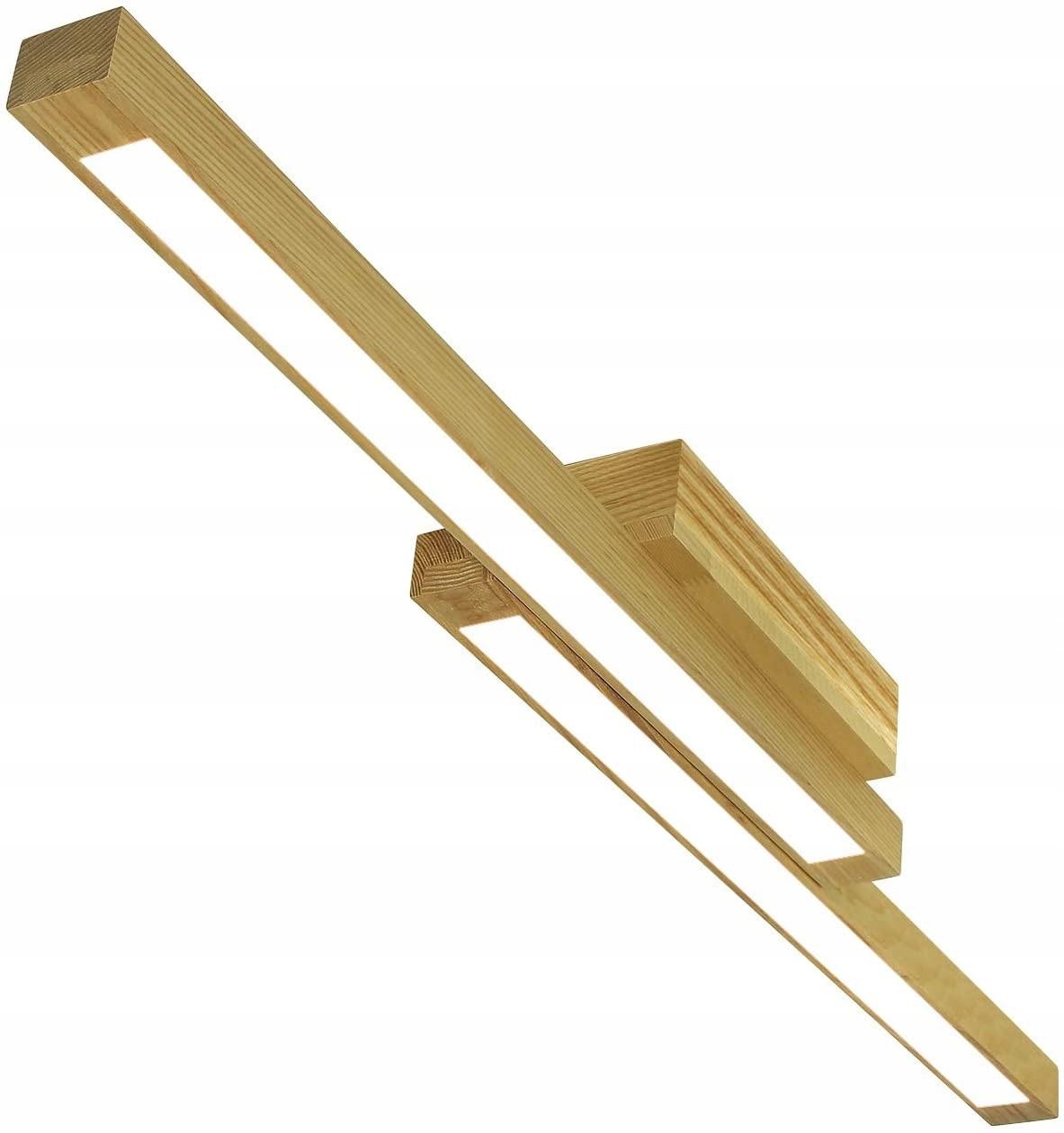 LED-DECKENLEUCHTE Yvonne 90/11/8 cm - Braun, Holzwerkstoff (90/11/8cm) - Nettlife