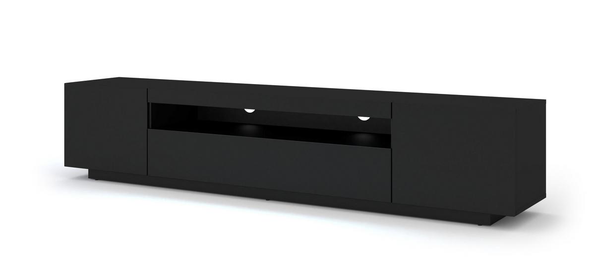 TV LOWBOARD Schwarz 200/42/37 - Schwarz, Holzwerkstoff (200/42/37cm) - RAUMHIRSCH FURNITURE