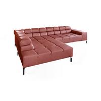 ECKSOFA NELSON Rot Leder Relaxfunktion - Rot/Schwarz, Leder/Metall (321/216cm) - KAWOLA
