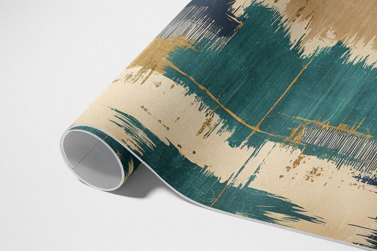 TEPPICH 120x180 cm Abstrakte Farbspuren Retro Effekt - Gelb, Kunststoff (120/180cm) - Wallfluent