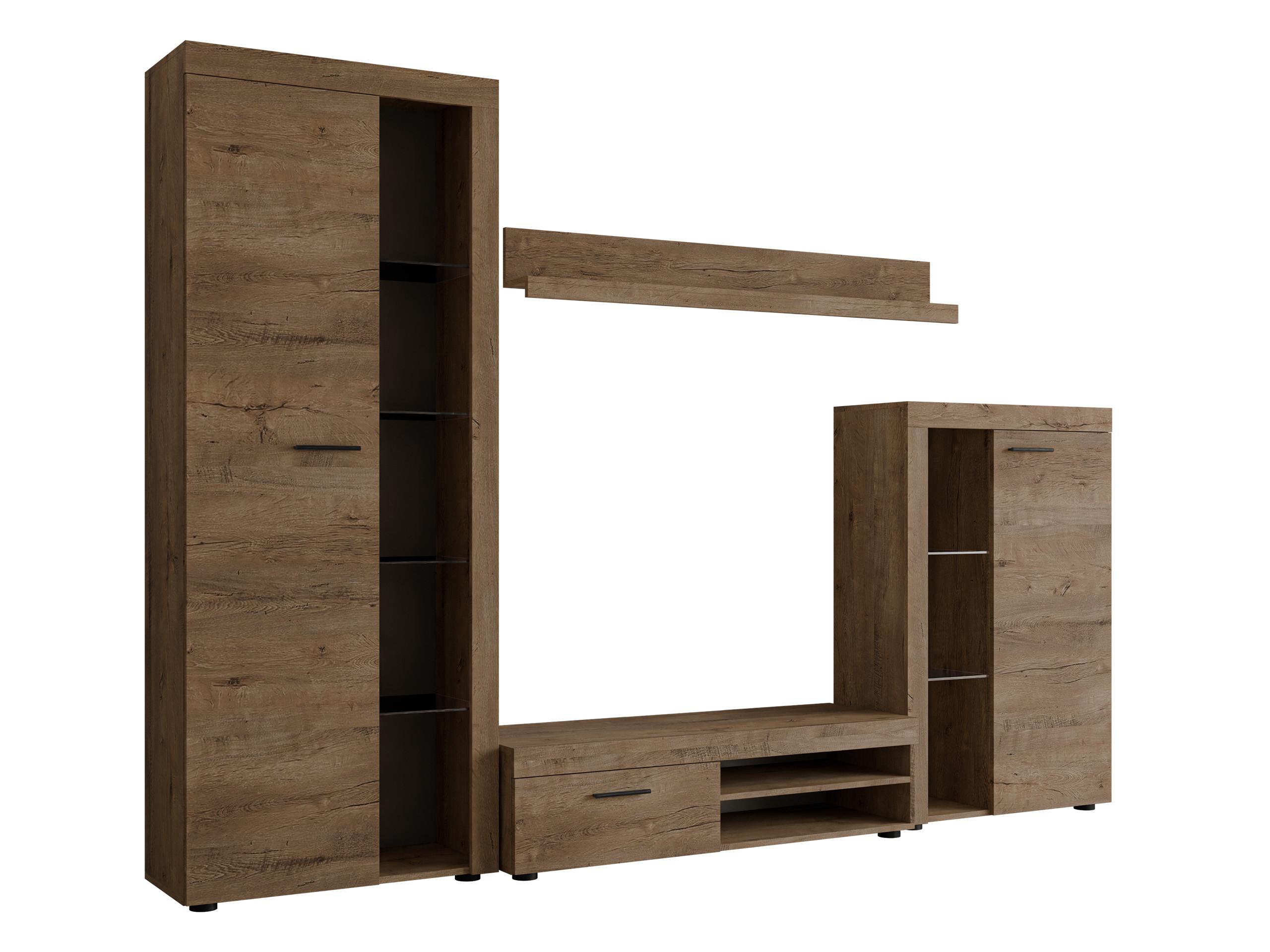 WOHNWAND Rumba - Eichefarben, Holzwerkstoff (270/190/43cm) - MIRJAN24