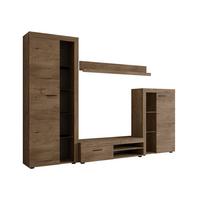 WOHNWAND Rumba - Eichefarben, Holzwerkstoff (270/190/43cm) - MIRJAN24