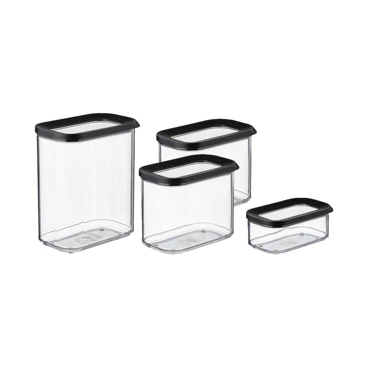 VORRATSDOSEN Modula schwarz 4er Set - Schwarz, Kunststoff (2/2/2cm) - Mepal