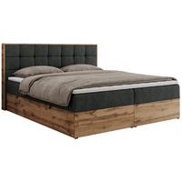 BOXBETT ALBERO 1 - 160/200 Dunkelgrau Struktur - H4 - Dunkelgrau, Holz/Textil (160/200cm) - MKS