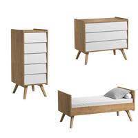 BABYZIMMER 3-teilig Eiche und Weiß - Weiß, Holzwerkstoff (145/103/75cm) - Petits-meubles