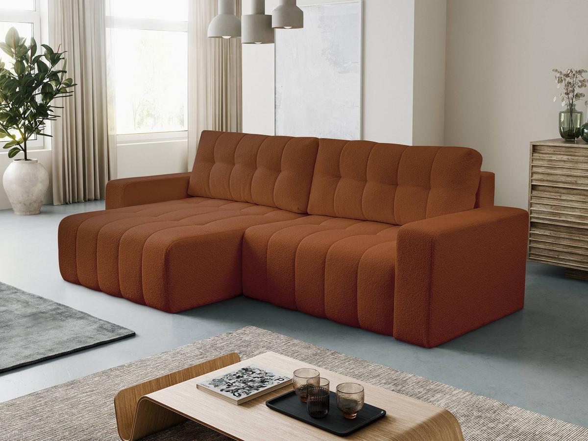 ECKSOFA Masone - Schwarz/Braun, Holz/Kunststoff (245/143cm) - MIRJAN24